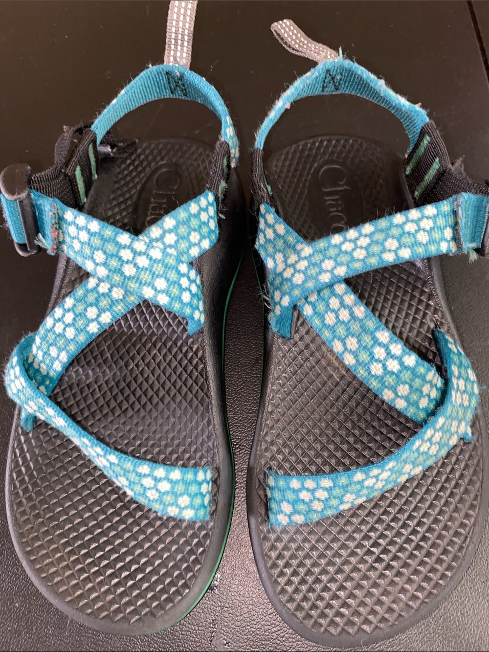 Chaco • Teal • Floral • Velcro Straps • Outdoor Sandals • Size 1